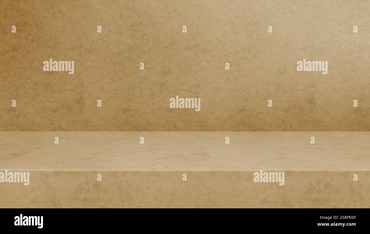 Leerer moderner Studiotisch-Hintergrund, Produktanzeige mit Kopierraum für die Anzeige Ihrer Inhalte, 3D-Illustration Stockfoto