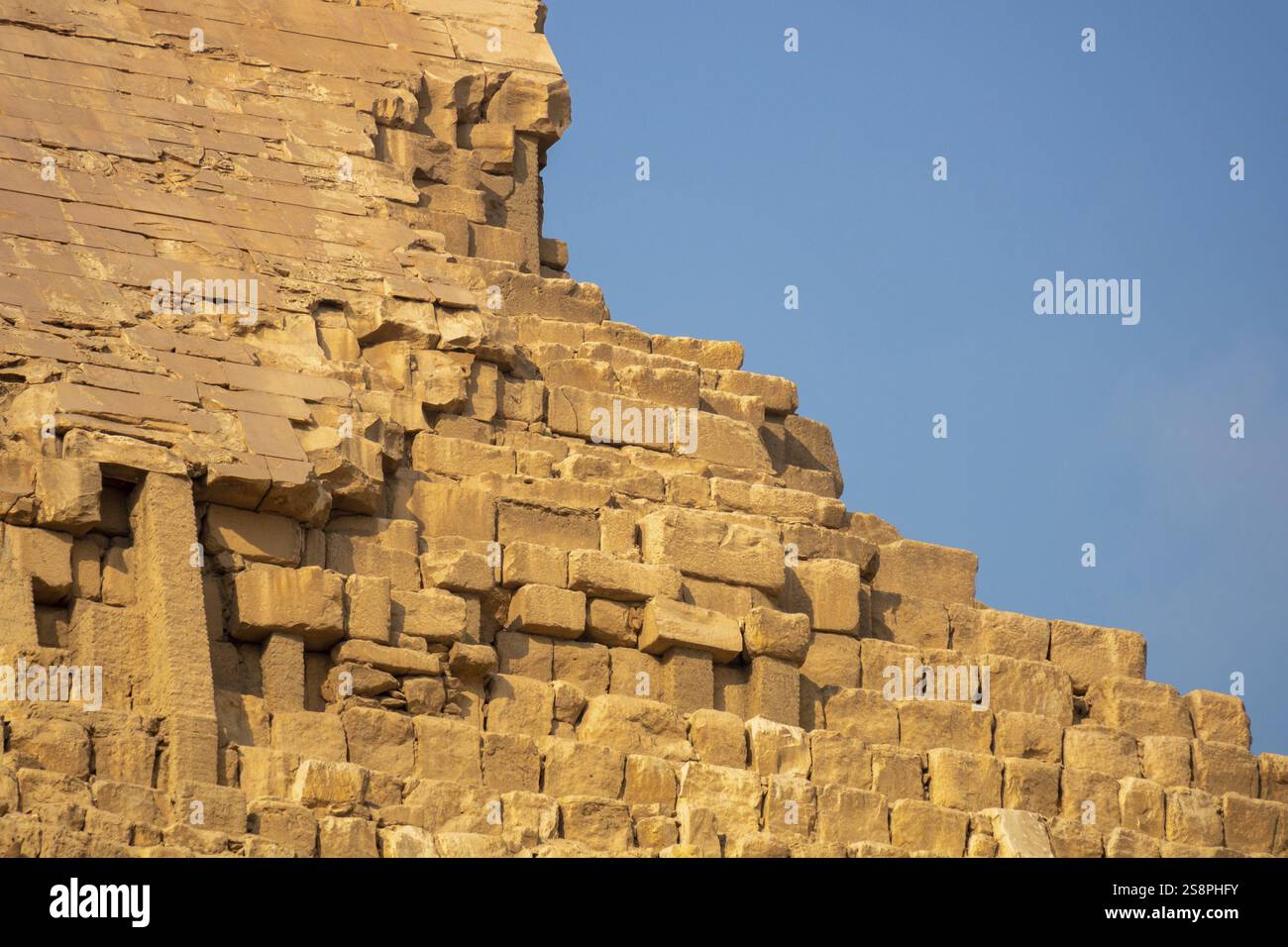 Ein Bild der Pyramiden in Gizeh Kairo Ägypten Stockfoto