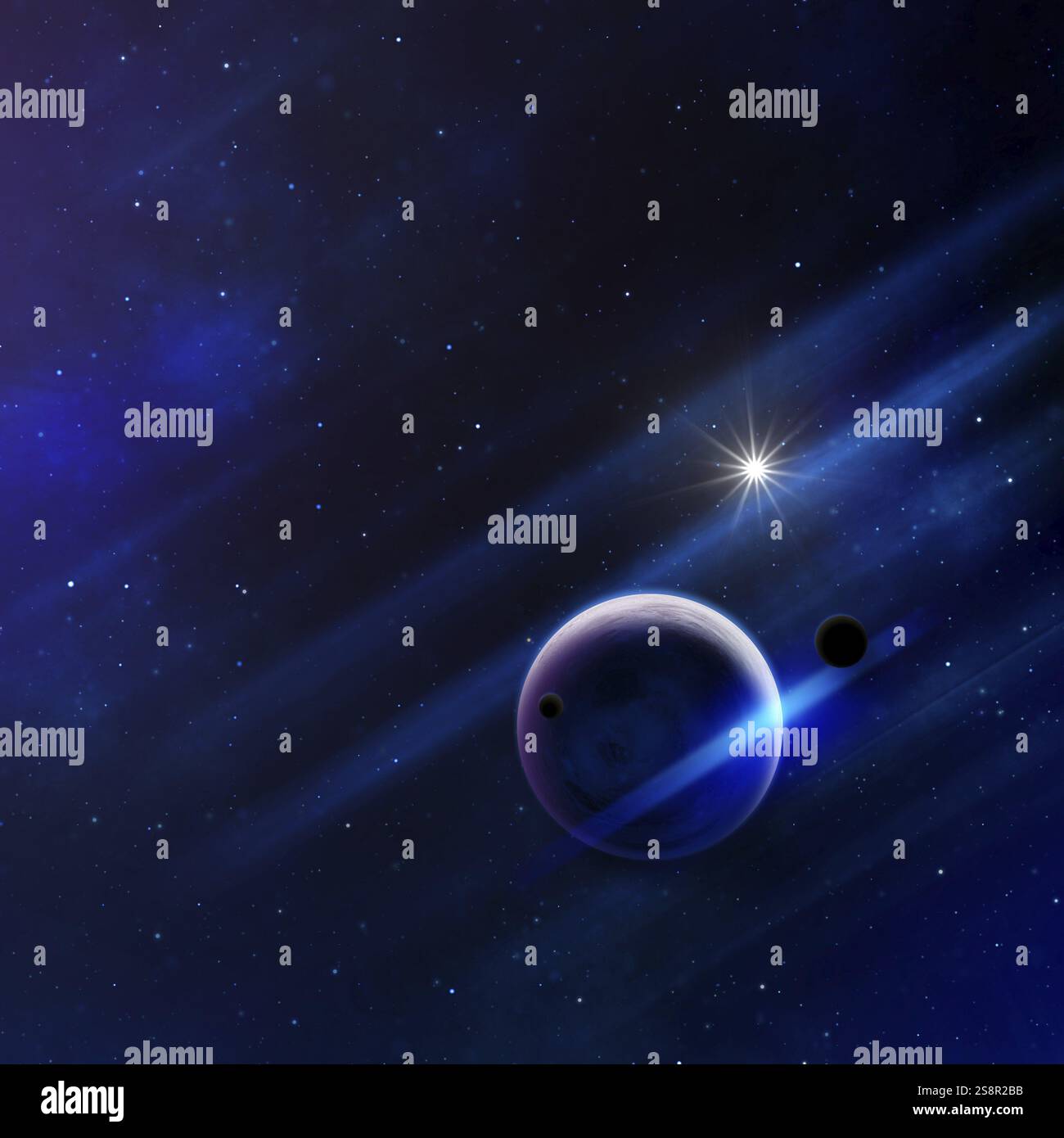 Eine Illustration einer Science-Fiction-Weltraumkunst Stockfoto