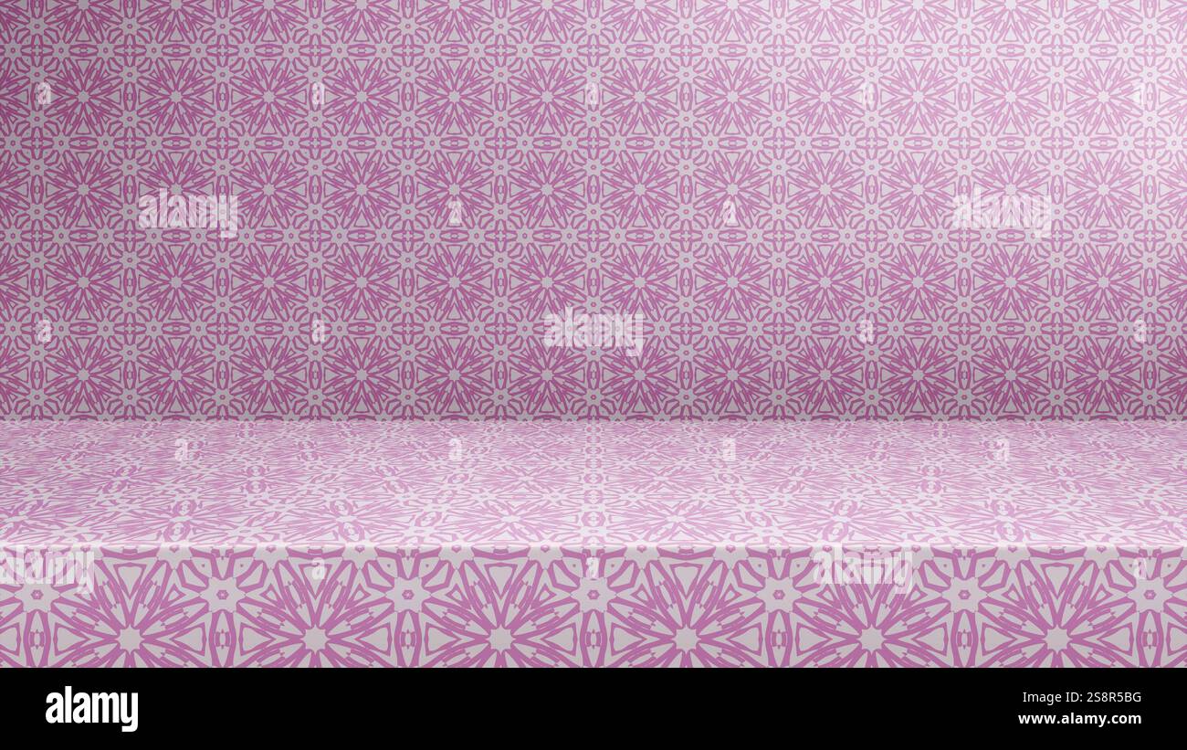 Leerer moderner Studiotisch-Hintergrund, Produktanzeige mit Kopierraum für die Anzeige Ihrer Inhalte, 3D-Illustration Stockfoto