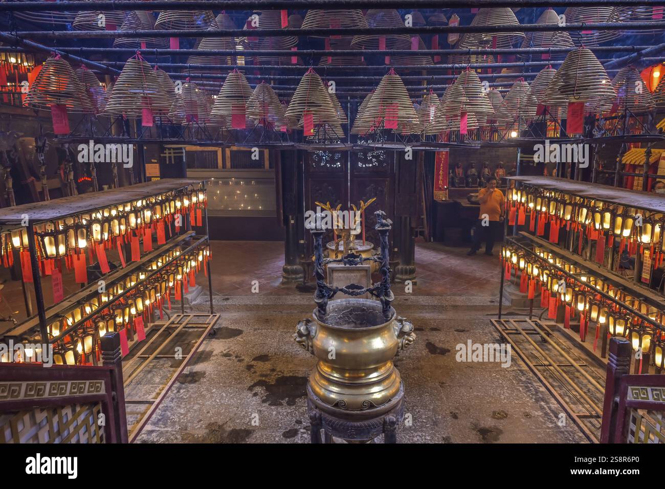 Man Mo Temple, Hollywood Road, Sheung Wan, Hong Kong Island, Hongkong, Volksrepublik China, Asien Stockfoto