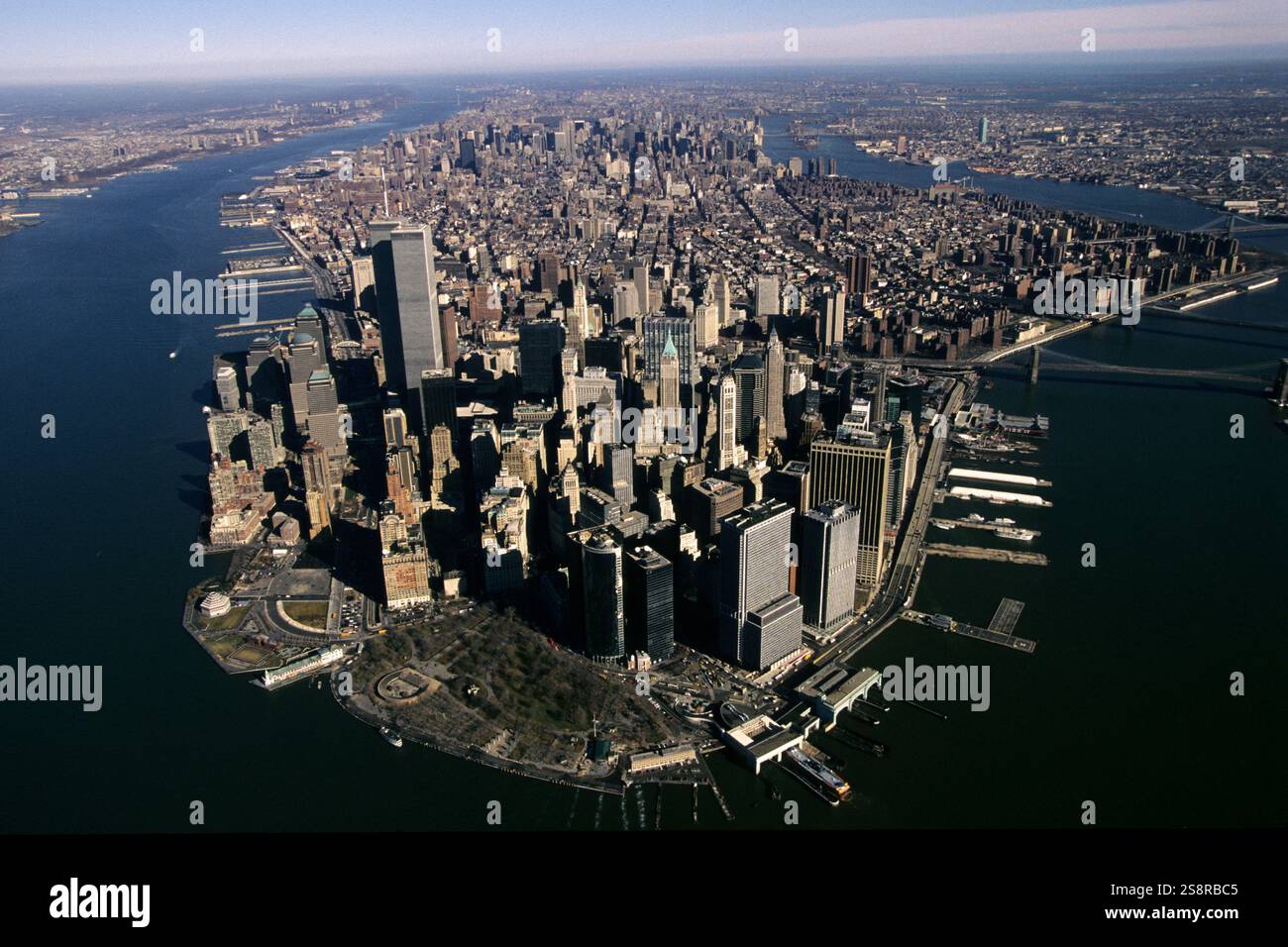 Twin-Tower. Luftaufnahme. New York City. USA Stockfoto Twin-Tower. Luftaufnahme. New York City. USA Stockfoto