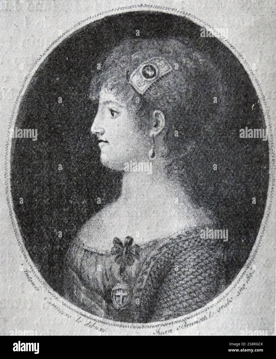Portrait von Anna Maria Luisa de' Medici (1667-1743) Die letzten direkten Abstieg des Hauses Medici. Vom 18. Jahrhundert Stockfoto