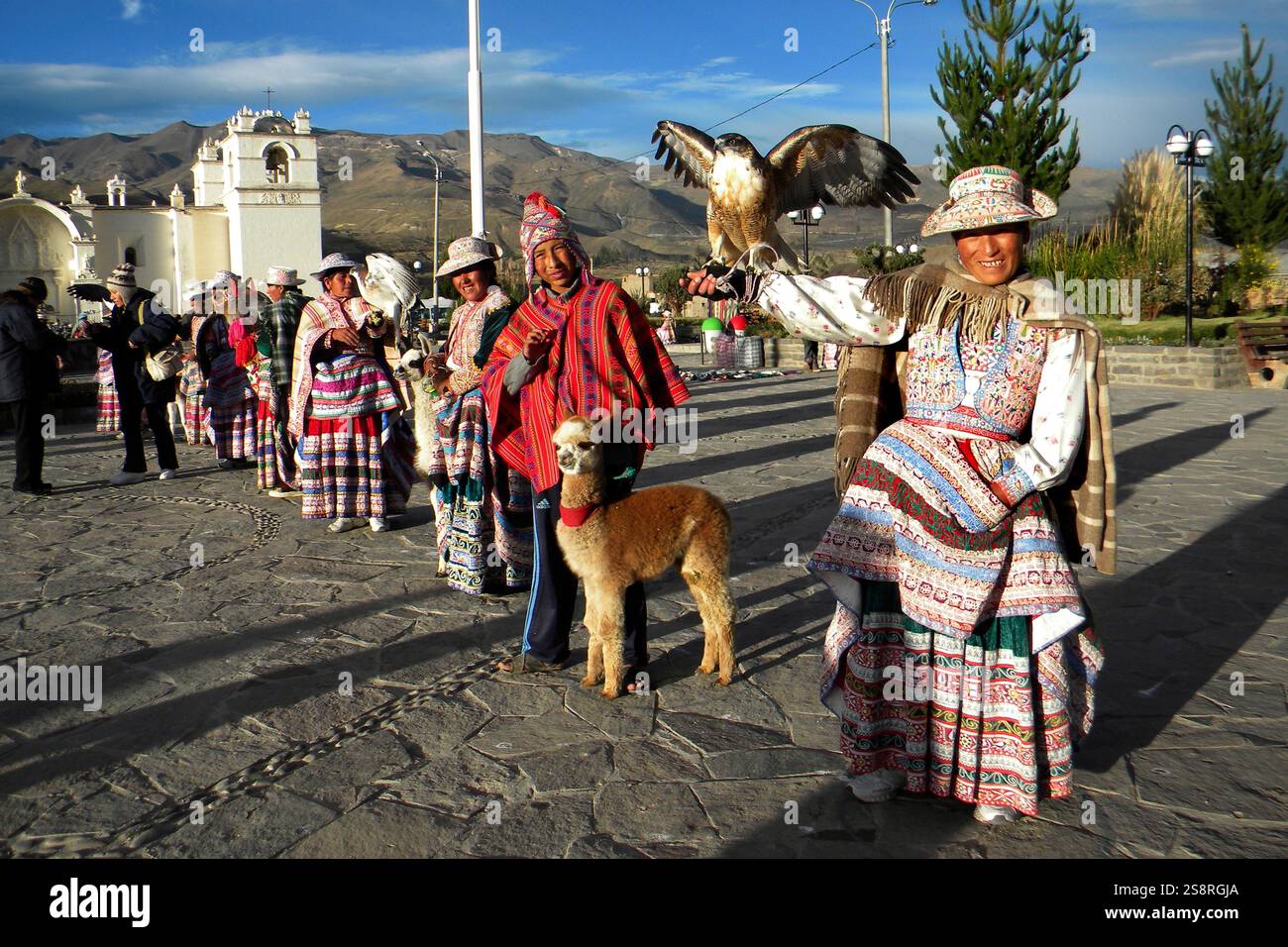 Einheimische Menschen. Dorf Chivay. Peru Stockfoto
