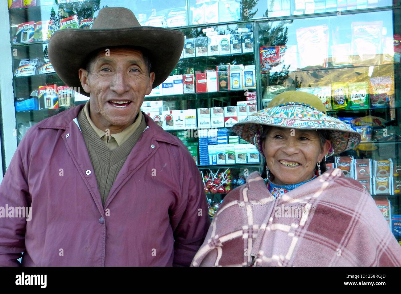 Einheimische Menschen. Dorf Chivay. Peru Stockfoto
