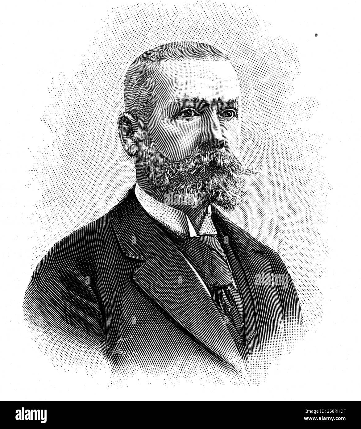 Abbildung: Darstellung von Gaston Tissandier (1843-1899), einem französischen Chemiker, Meteorologe, Aviator und Editor. Vom 19. Jahrhundert Stockfoto