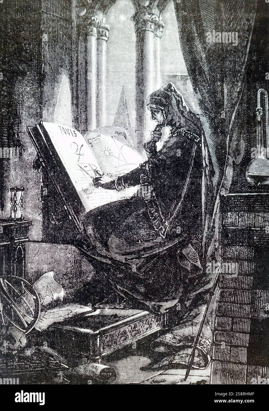 Abbildung zeigt ein Astrologe, der Einfluss des Jupiter von Camille Flammarion (1842-1925), ein französischer Astronom und Autor. Vom 19. Jahrhundert Stockfoto