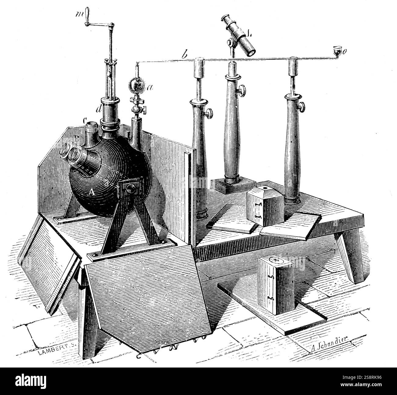 Gravur mit Favre und Silberman mercury Kalorimeter. Vom 20. Jahrhundert Stockfoto