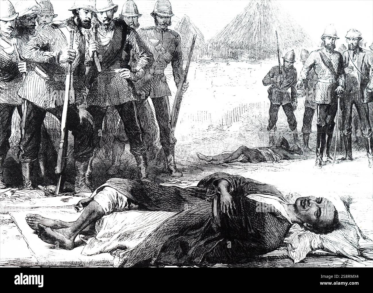 Abbildung: Darstellung der Tod von Tewodros II. Tewodros II (1818-1868), Kaiser von Äthiopien. Vom 19. Jahrhundert Stockfoto