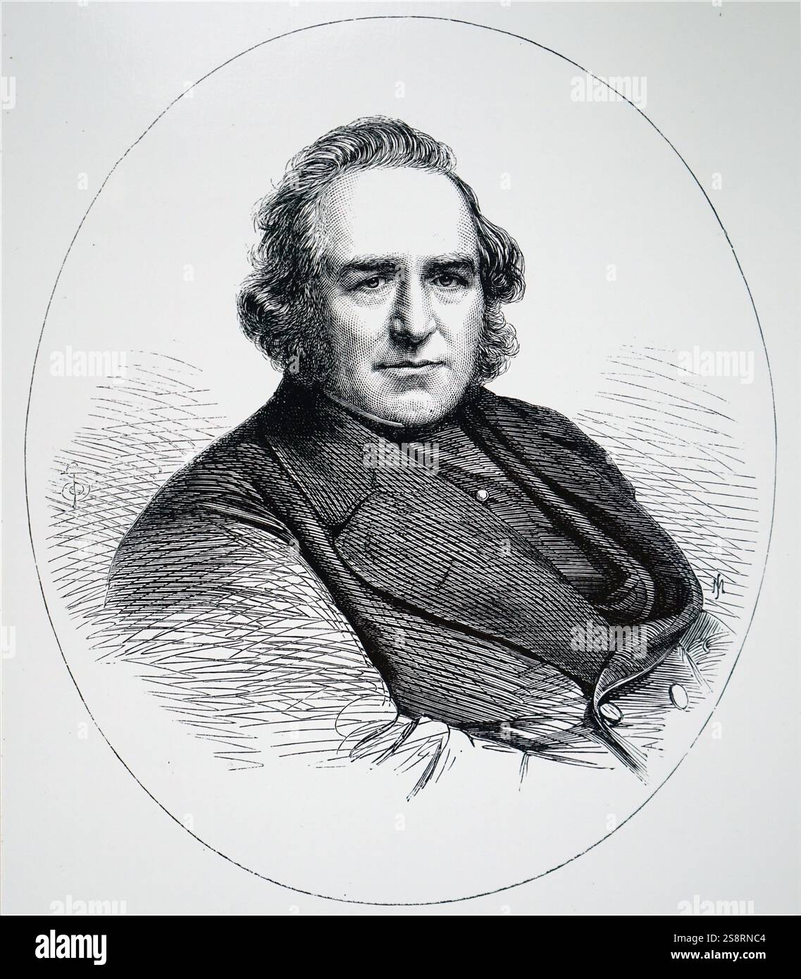 Porträt von Joseph Paxton (803-1865) ein englischer Gärtner, Architekt und Mitglied des Parlaments, die den Crystal Palace. Vom 19. Jahrhundert Stockfoto