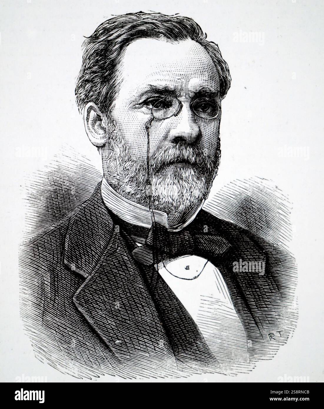 Porträt von Louis Pasteur (1822-1895), ein französischer Biologe, Mikrobiologe und Chemiker für seine Entdeckungen der Grundsätze der Impfung, mikrobielle Fermentation und Pasteurisierung bekannt. Vom 19. Jahrhundert Stockfoto