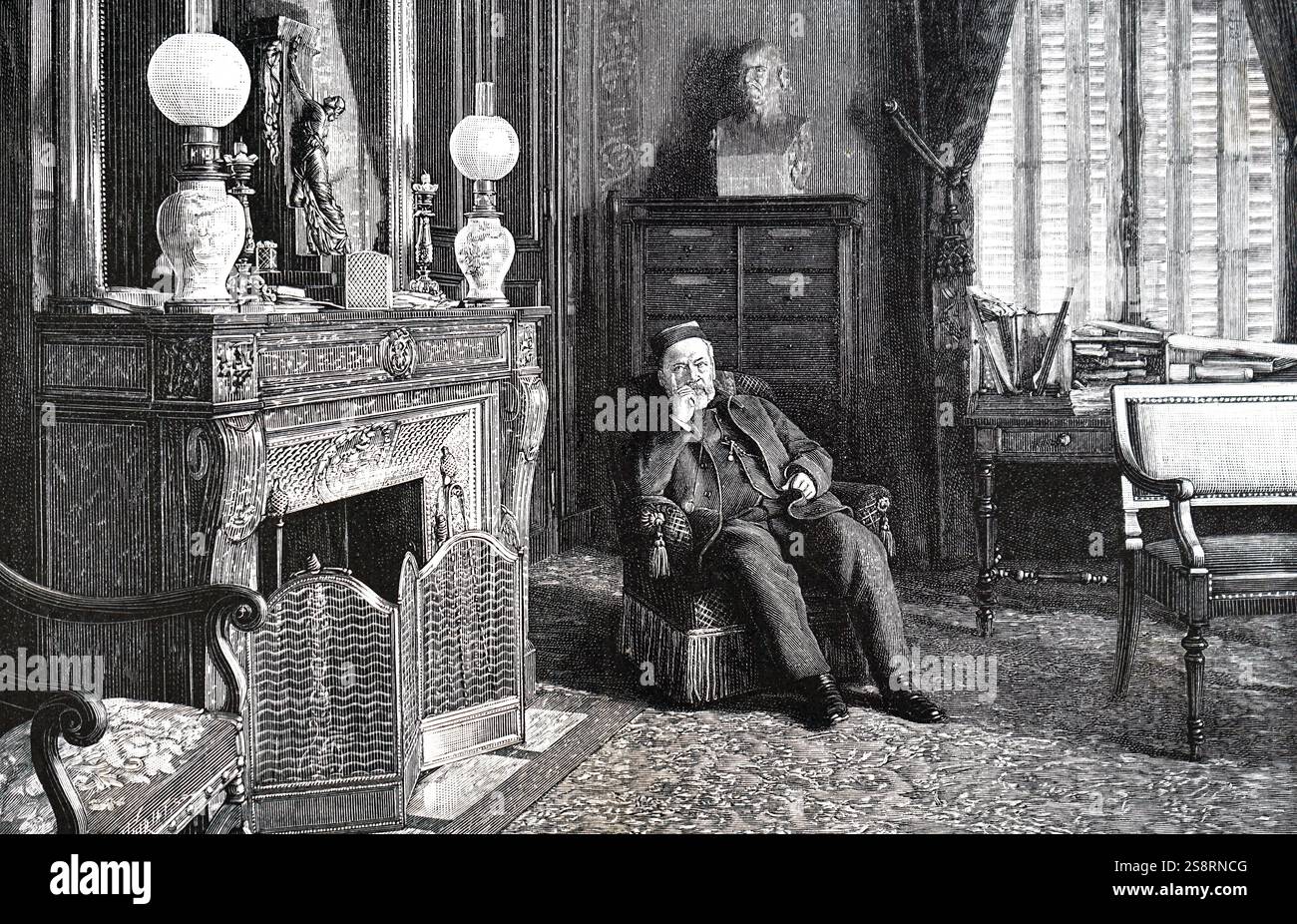 Porträt von Louis Pasteur (1822-1895), ein französischer Biologe, Mikrobiologe und Chemiker für seine Entdeckungen der Grundsätze der Impfung, mikrobielle Fermentation und Pasteurisierung bekannt. Vom 19. Jahrhundert Stockfoto