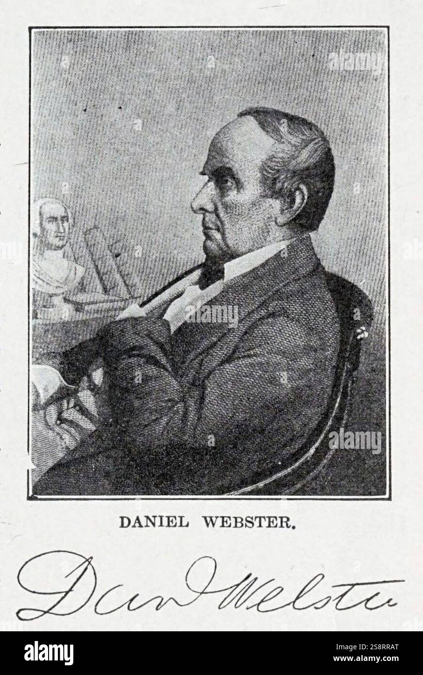 Daniel Webster (* 18. Januar 1782 bis 24. Oktober 1852) war ein US-amerikanischer Rechtsanwalt und Staatsmann, der New Hampshire und Massachusetts im US-Kongress vertrat und als US-Außenminister unter den Präsidenten William Henry Harrison, John Tyler und Millard Fillmore fungierte Stockfoto