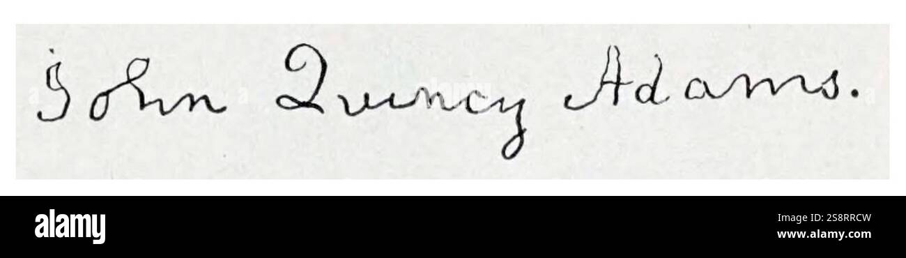 John Quincy Adams (* 11. Juli 1767 bis 23. Februar 1848) war ein US-amerikanischer Staatsmann, Diplomat, Anwalt und Diarist, der von 1825 bis 1829 als 6. Präsident der Vereinigten Staaten fungierte Stockfoto