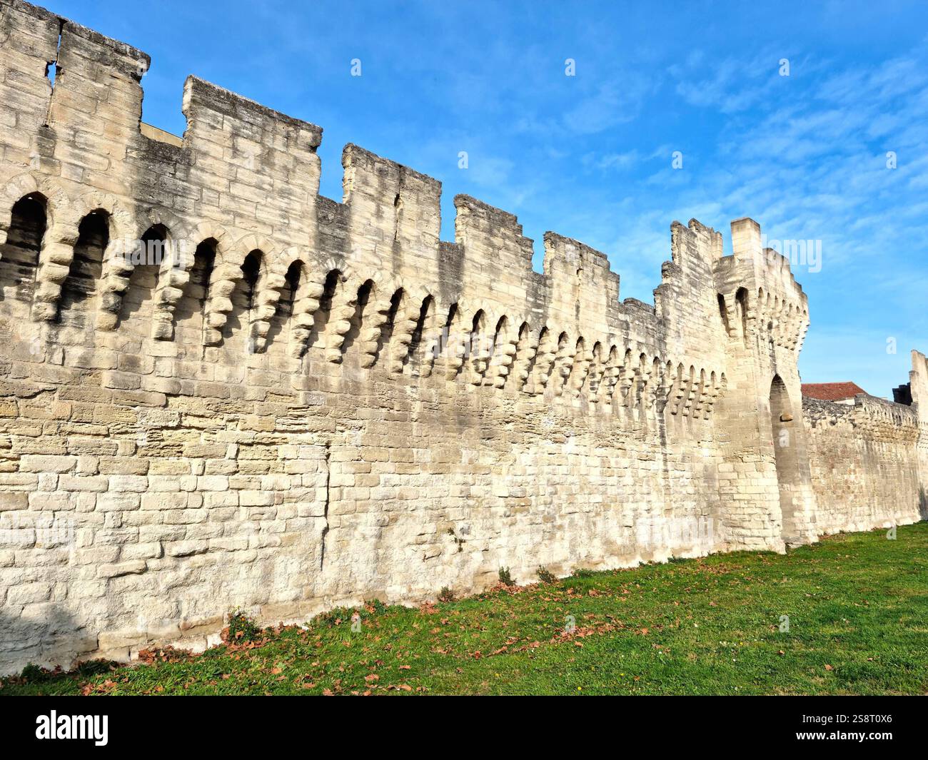 Avignon Mauern in der Altstadt, Südfrankreich Stockfoto