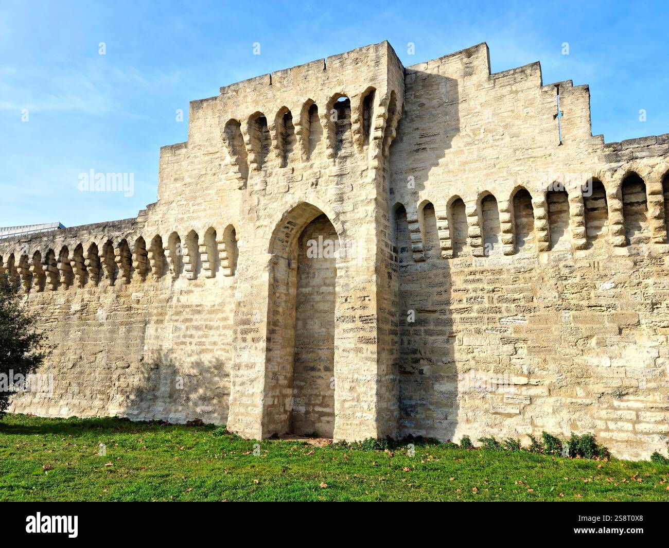 Avignon Mauern in der Altstadt, Südfrankreich Stockfoto