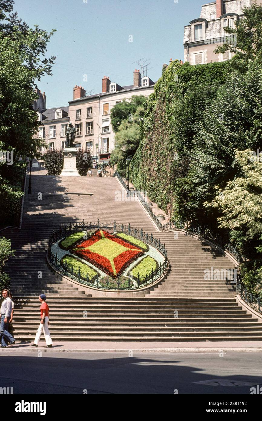 Die Denis-Papin-Treppe in Blois im Jahre 1976 Stockfoto