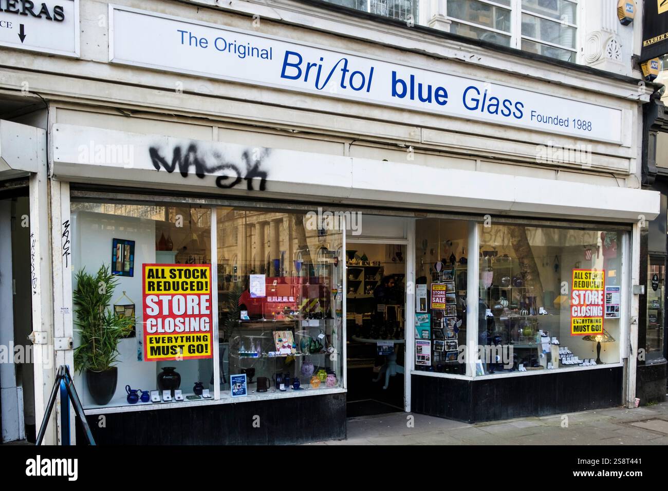 Bristol Blue Glass Company Shop in Bristol, bald schließt Bristol UK Stockfoto