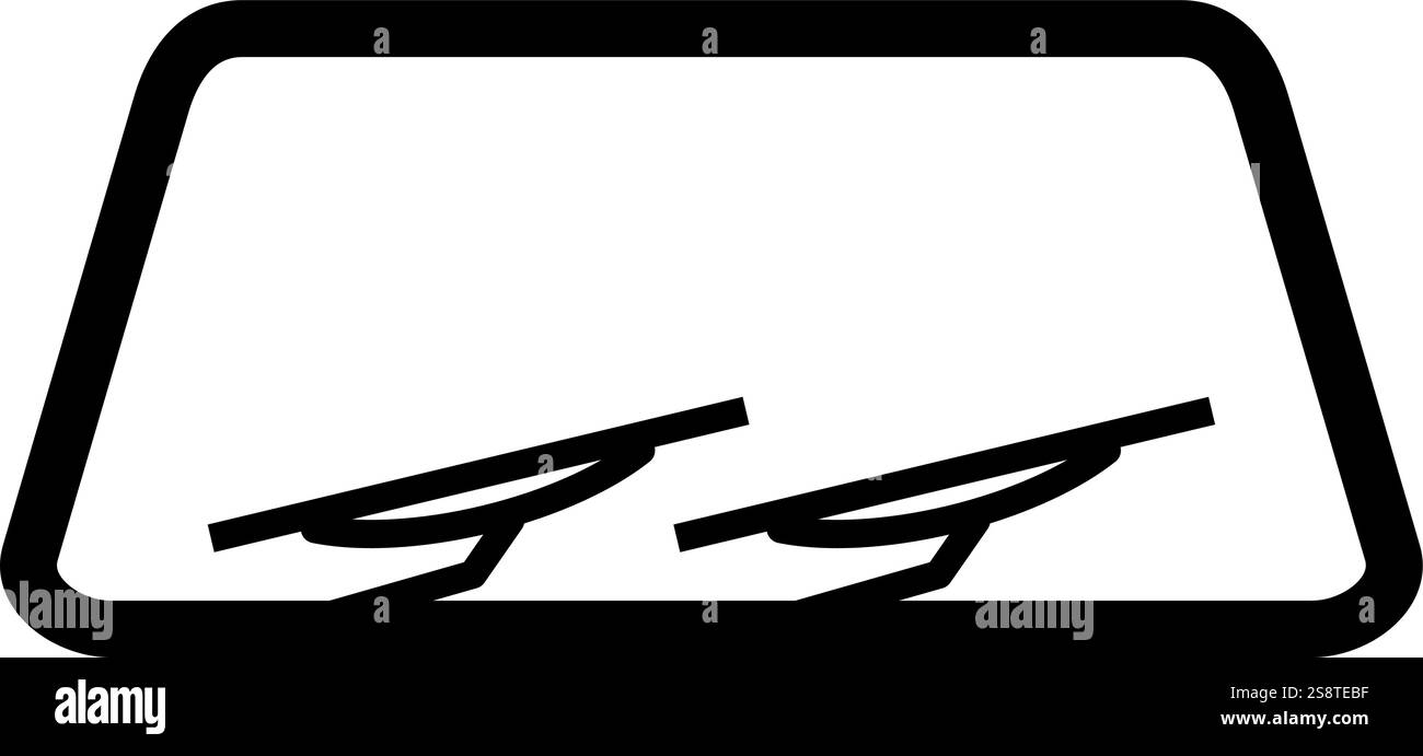 Symbolvektor der Windschutzscheibe. Geeignet für mobile Apps, Web-Apps und Printmedien. Stock Vektor