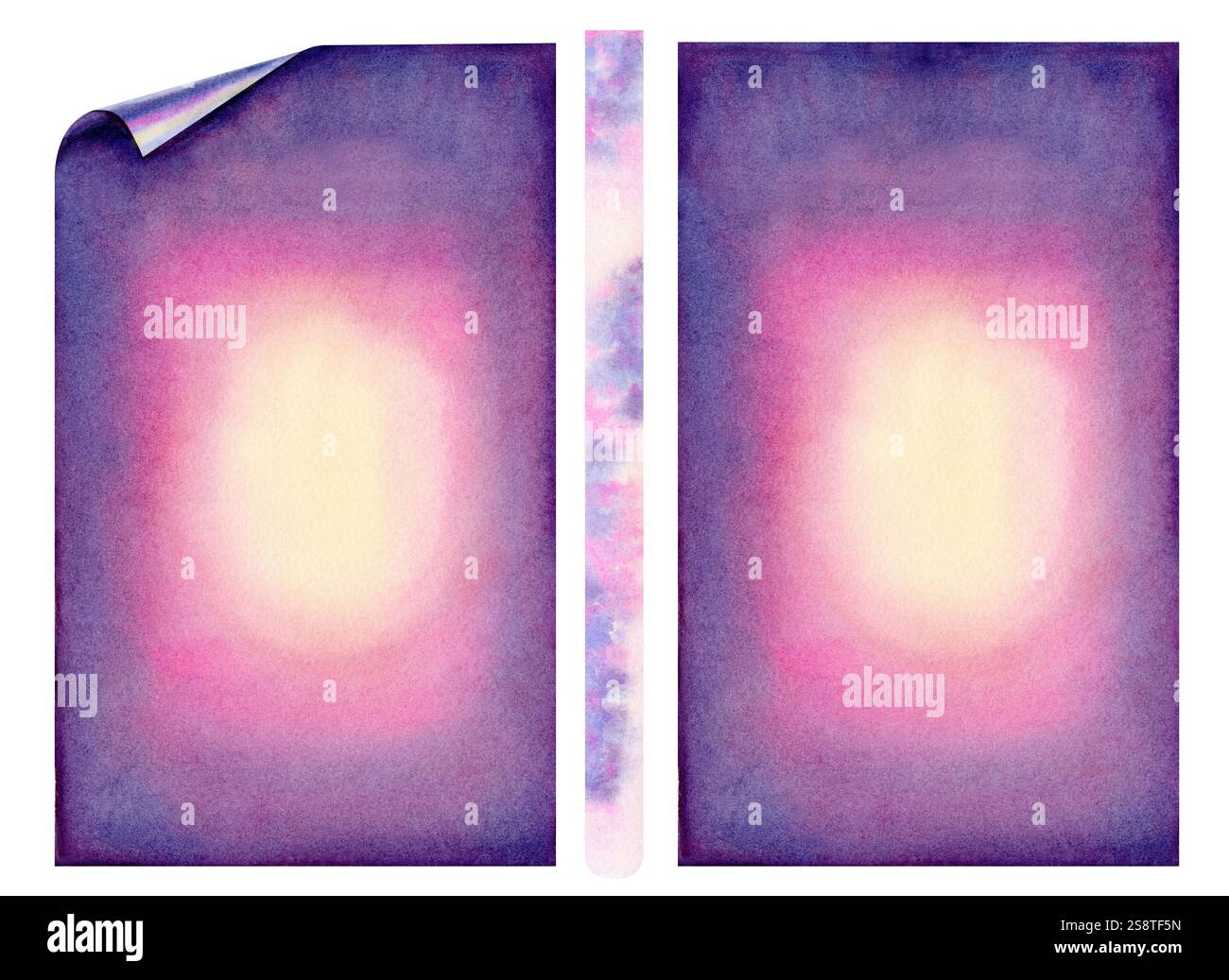 Purpurblauer rosa gelber abstrakter Hintergrund. Unscharfer vertikaler Verlauf, der vom äußeren Rand zur Bildmitte gerichtet ist. Aquarellvorlage Stockfoto Purpurblauer rosa gelber abstrakter Hintergrund. Unscharfer vertikaler Verlauf, der vom äußeren Rand zur Bildmitte gerichtet ist. Aquarellvorlage Stockfoto