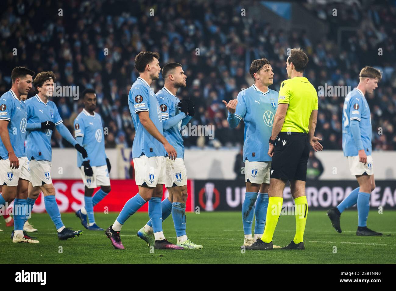 MALMÖ , 23-01-2025 , Malmö neues Stadion , Saison 2024 / 2025 , UEFA Europa League, Fußball. Während des Spiels Malmö - FC Twente, Stockfoto
