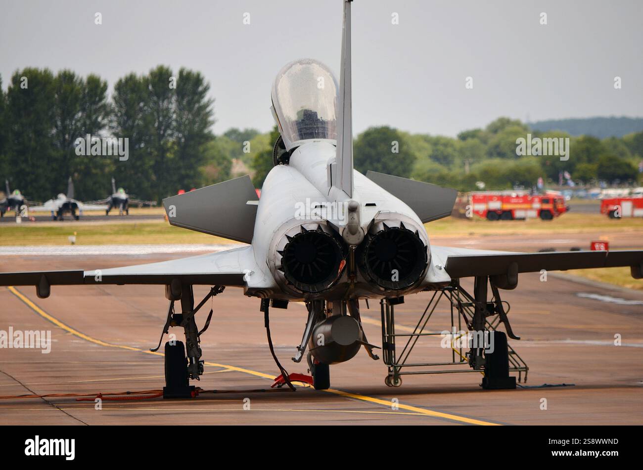 Eurofighter Typhoon Überschallflugzeug des Militärjets Stockfoto