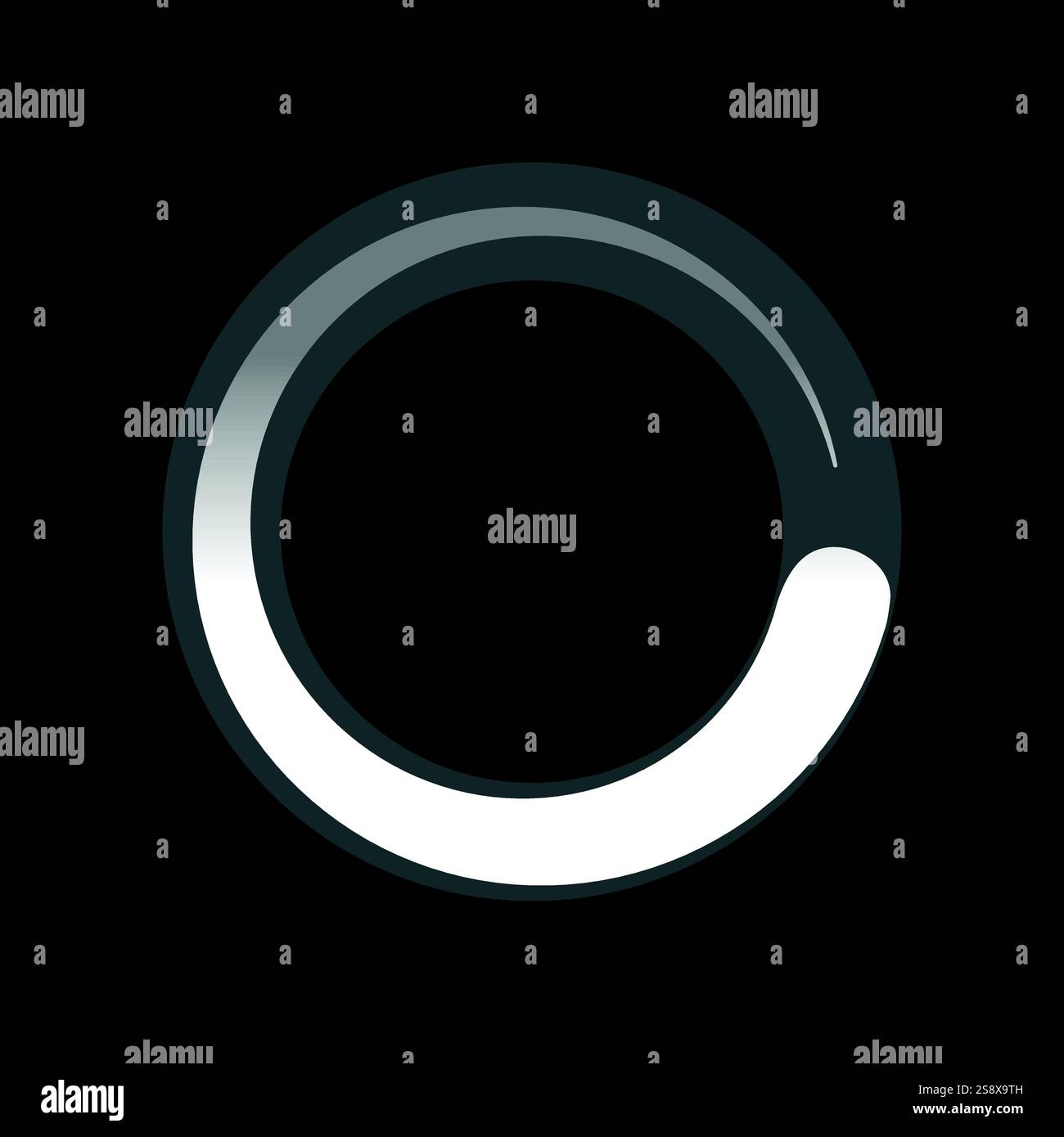 Aktualisieren, Neu laden, Aktualisieren, Symbol auf schwarzem Hintergrund. Vektorabbildung Stock Vektor