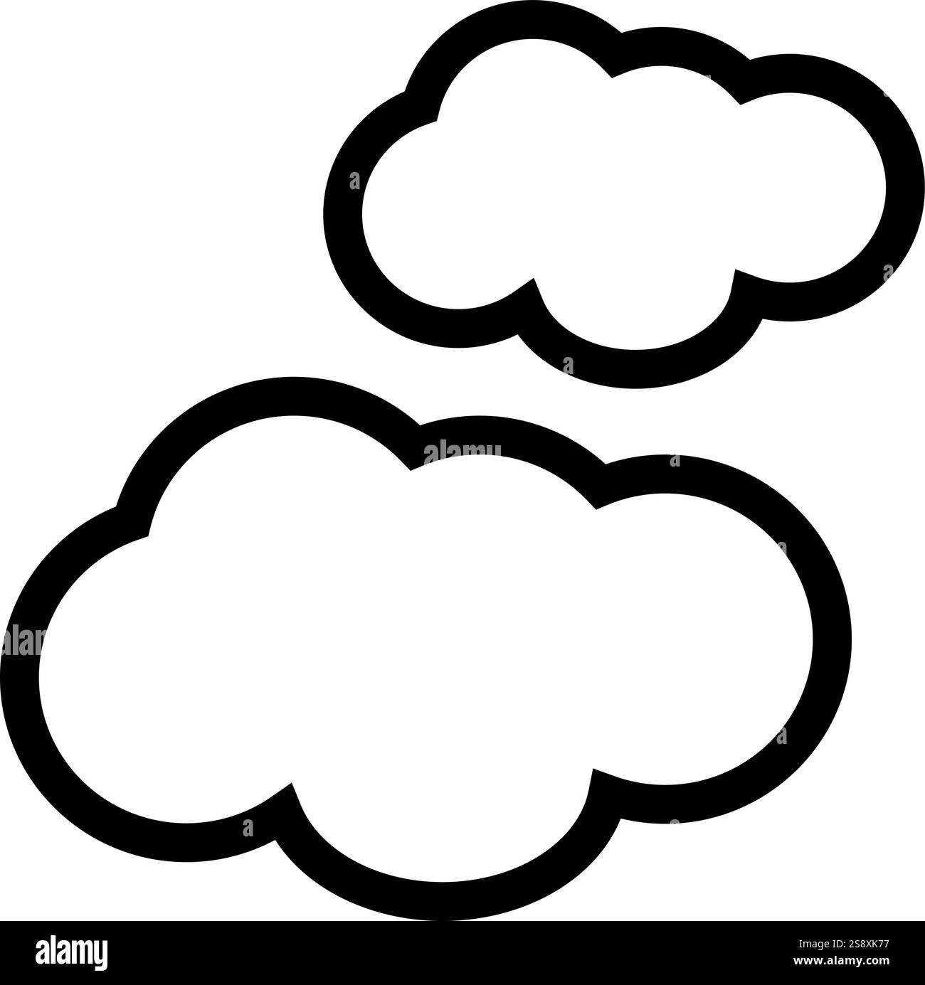 Vektor des Symbols „Wolken“. Geeignet für mobile Apps, Web-Apps und Printmedien. Stock Vektor