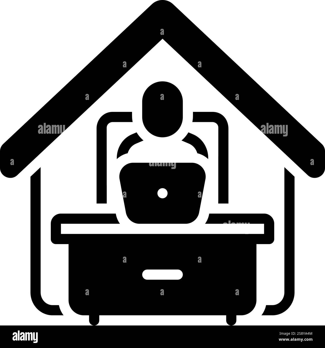 Symbol für Fernarbeit, Arbeit von zu Hause aus Stock Vektor