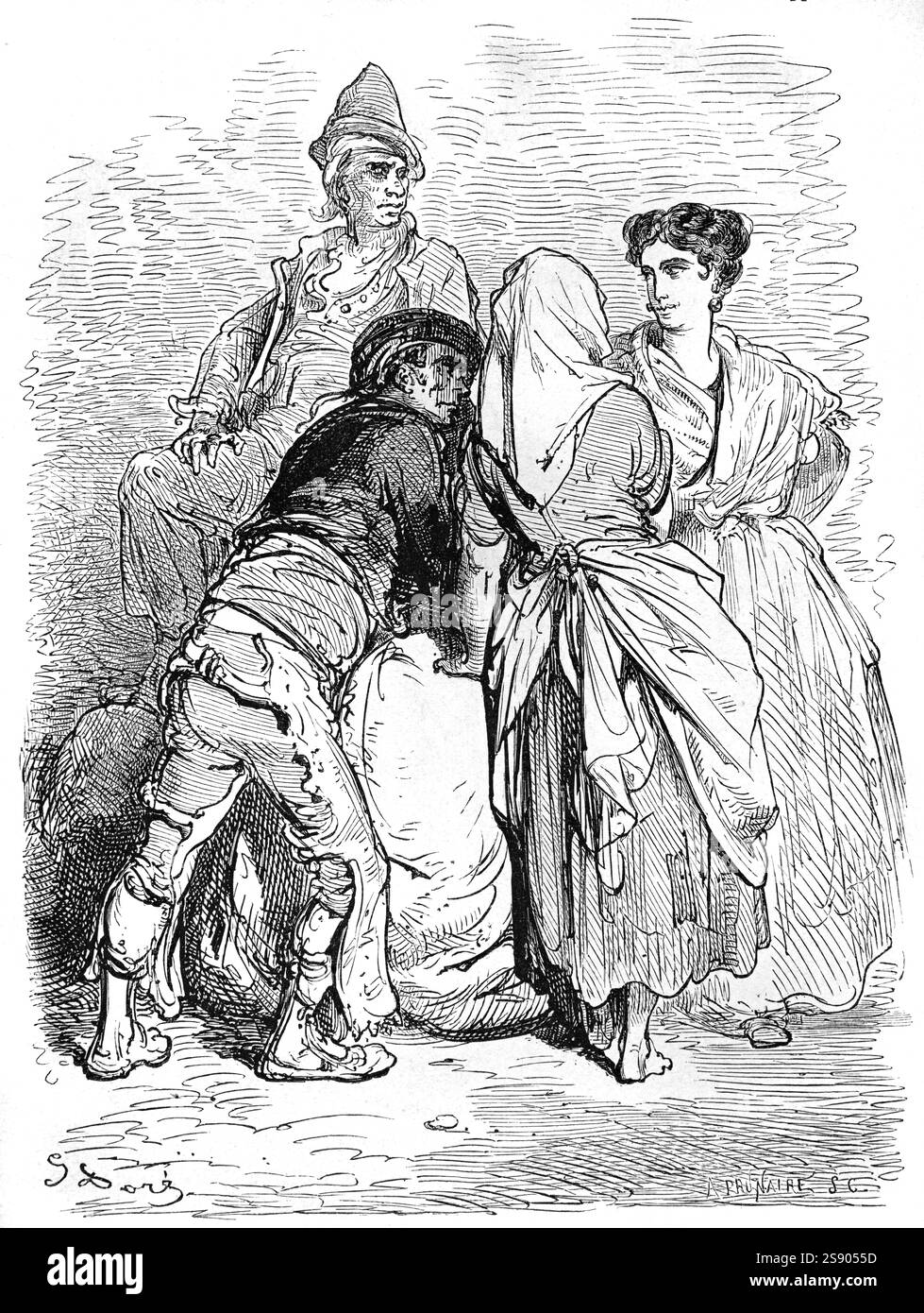 Familie von Gärtnern oder Marktverkäufern in Murcia Spanien. Vintage oder historische Gravur oder Illustration von Gustave Doré 1864 Stockfoto Familie von Gärtnern oder Marktverkäufern in Murcia Spanien. Vintage oder historische Gravur oder Illustration von Gustave Doré 1864 Stockfoto