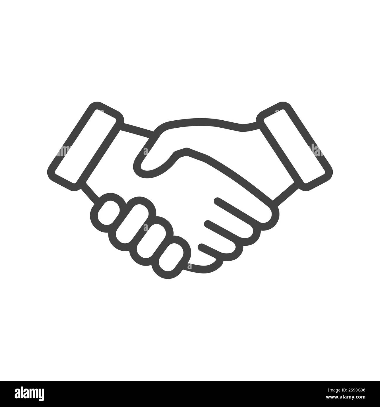 Zeilensymbol Handshake isoliert auf weißem Hintergrund Stock Vektor