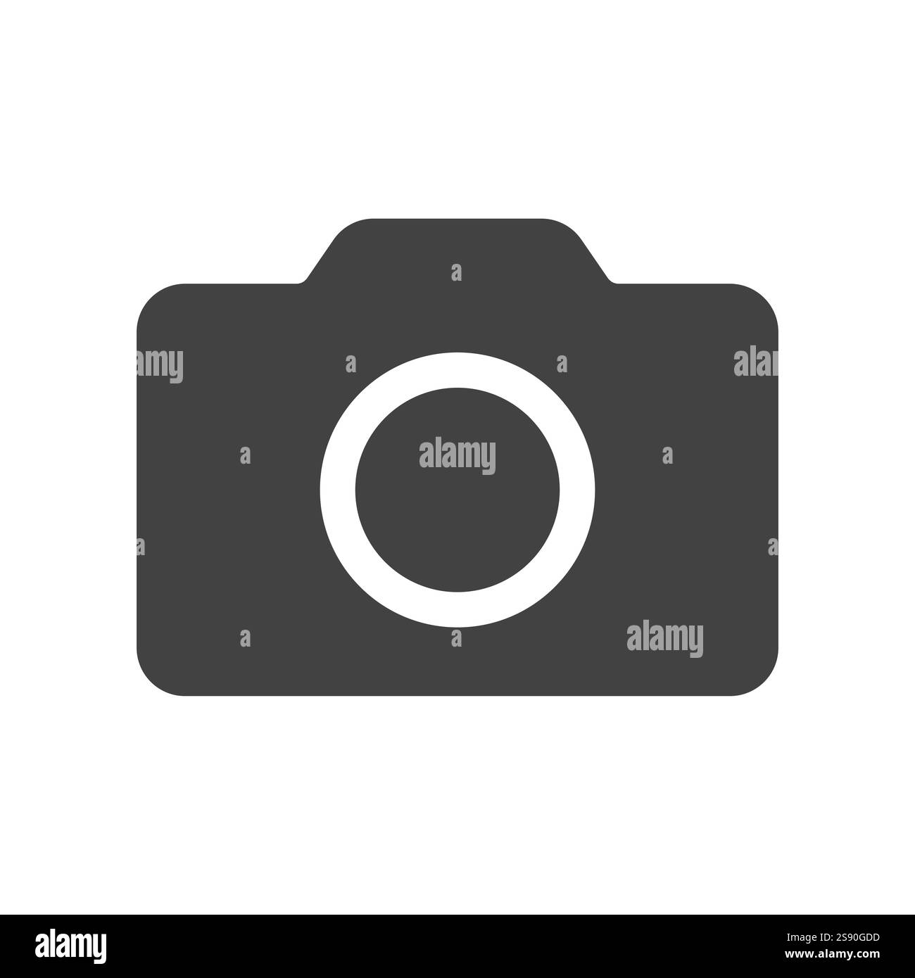 Symbol für Kamerafotografie flacher Vektor auf weißem Hintergrund Stock Vektor