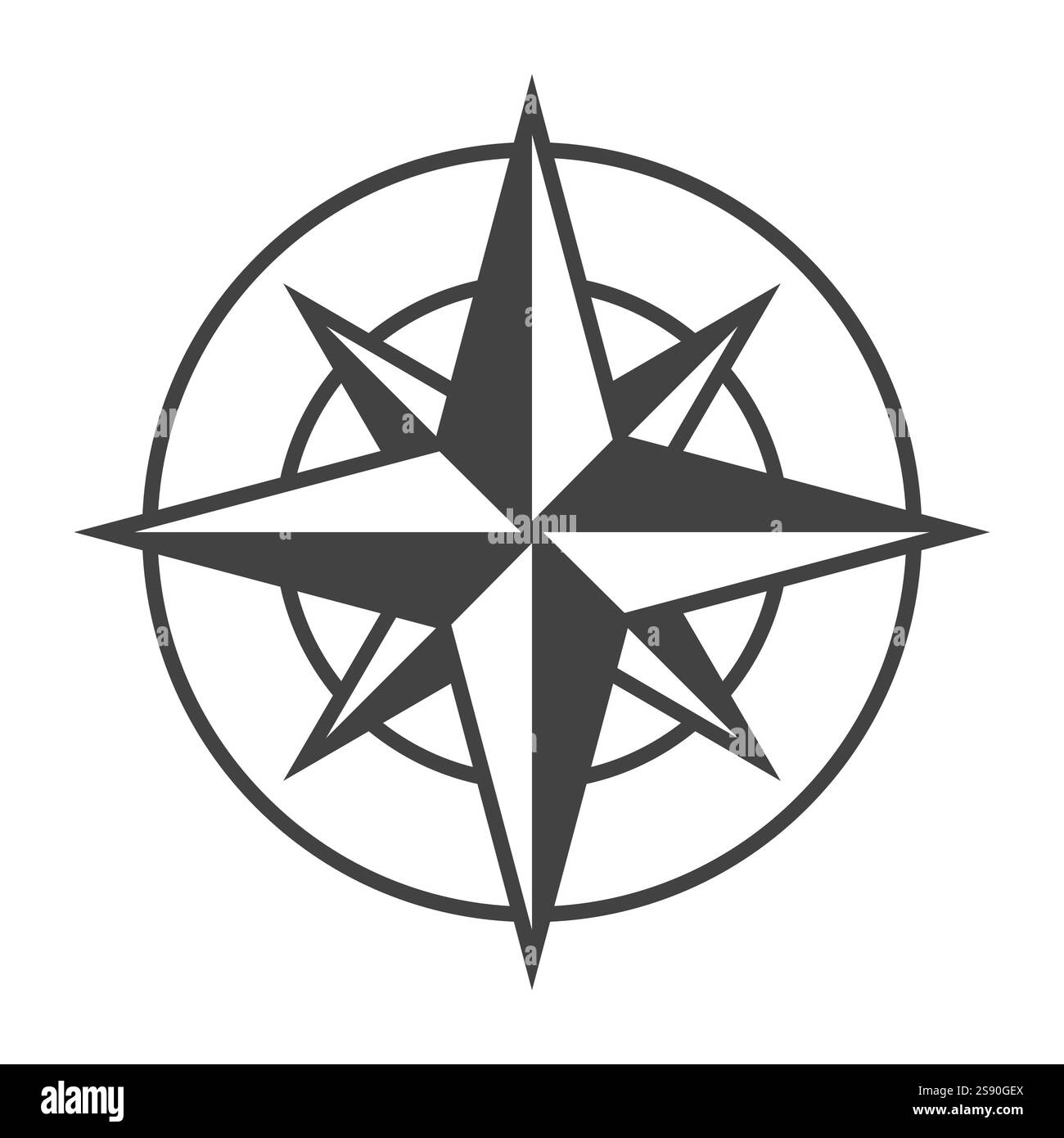 Kompass Wind Rose Symbol flache Vektor-Illustration Stock Vektor