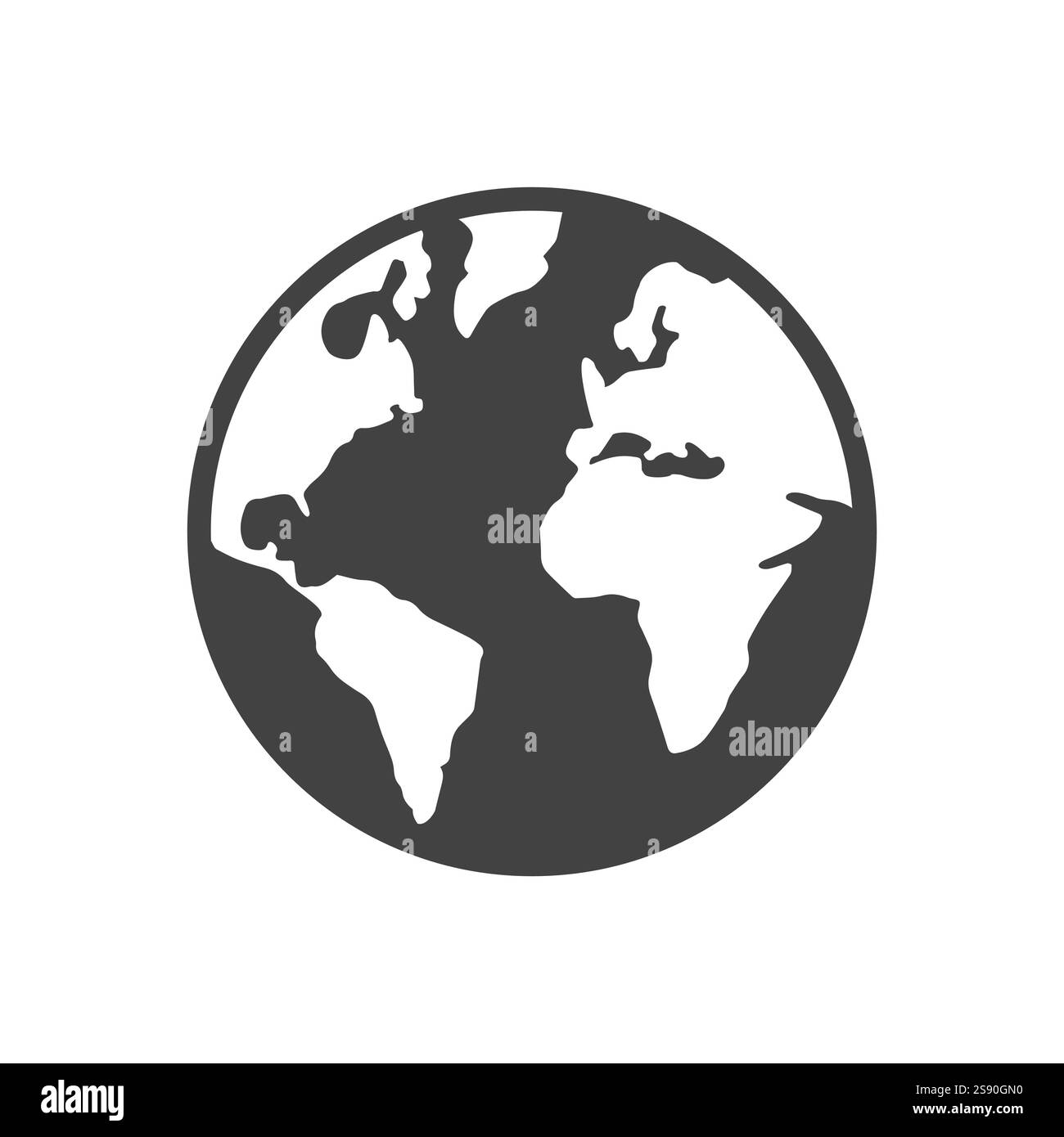 Weltkarte Globus Planet Erde Symbol flache Vektor-Illustration Stock Vektor