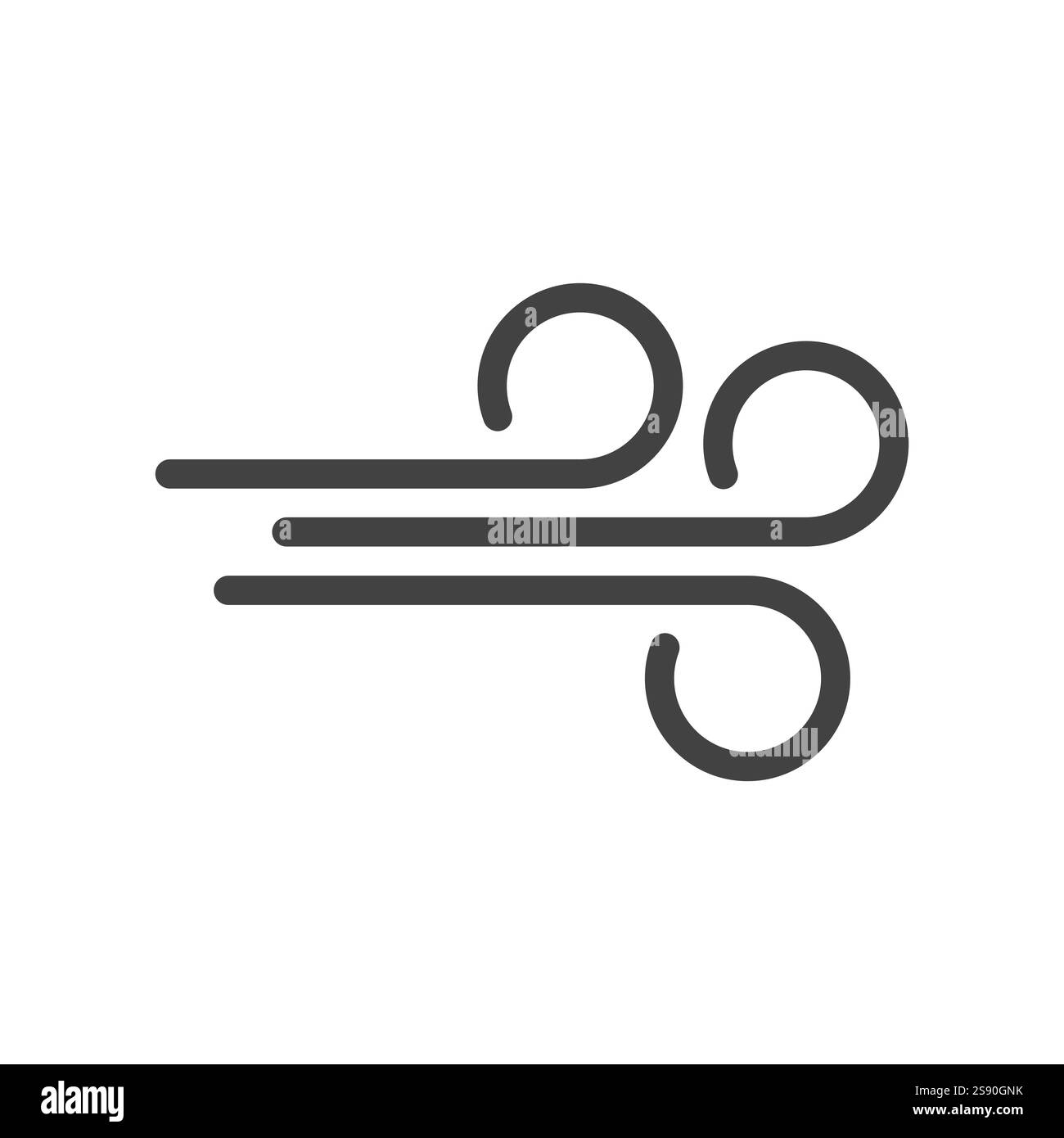 Blaswinde Symbol flache Vektorillustration auf weißem Hintergrund Stock Vektor