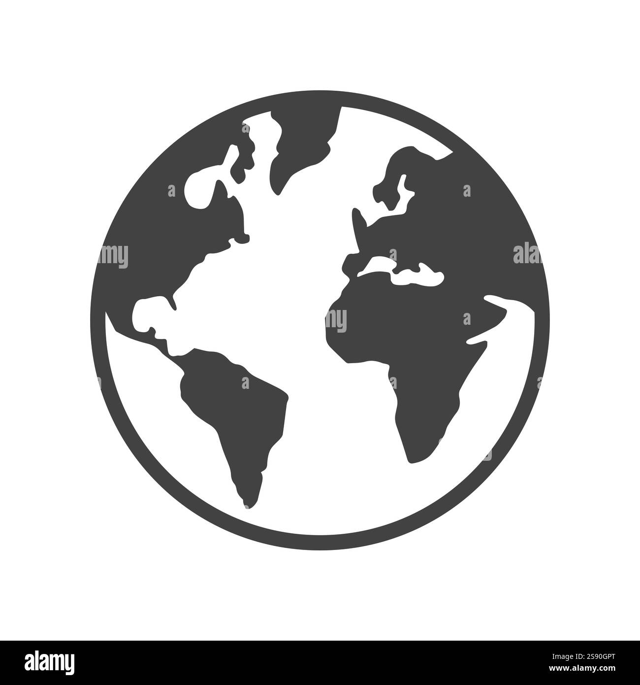 Globe Welt Karte Symbol flache Vektor-Illustration Stock Vektor