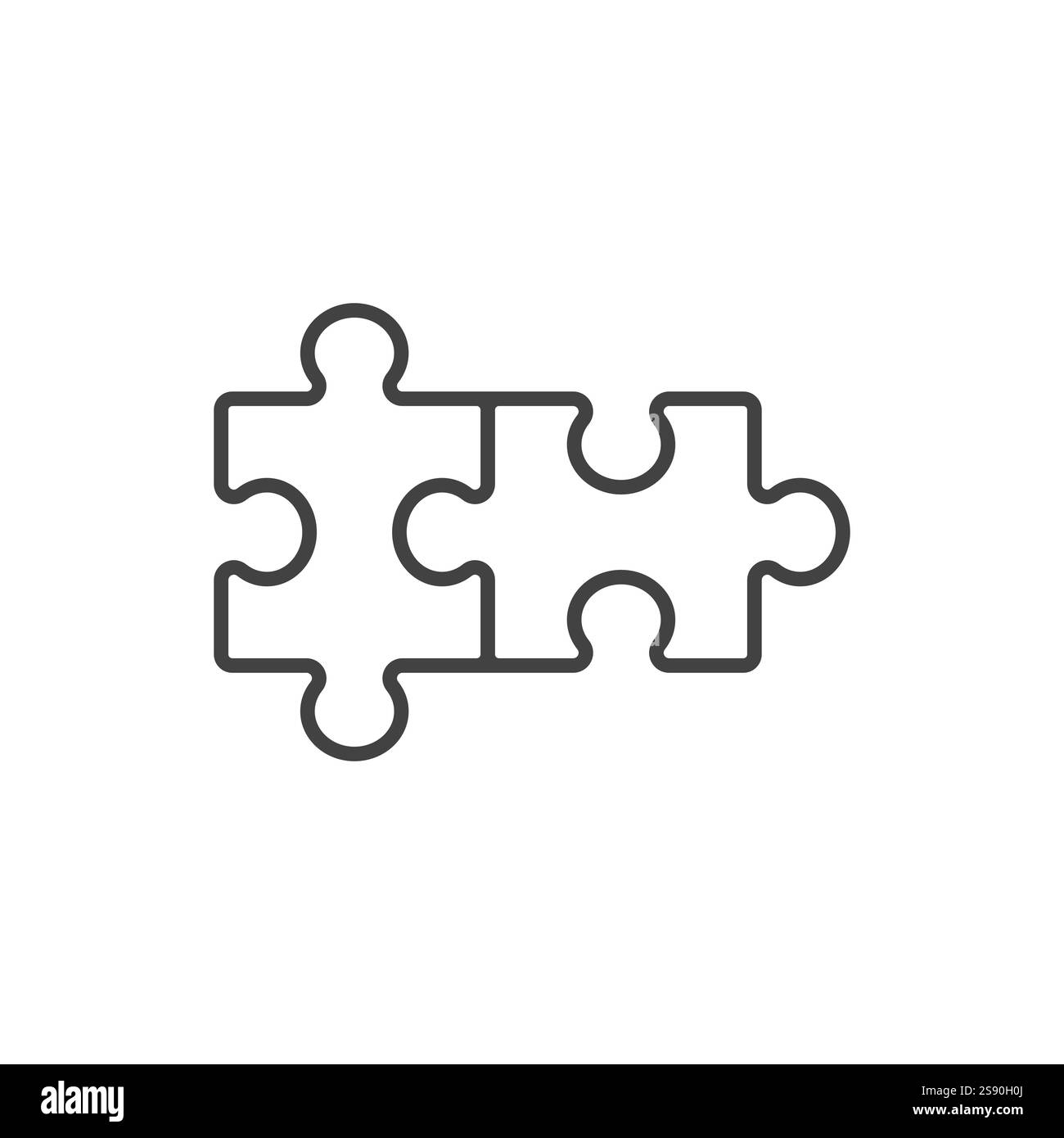 Liniensymbol Puzzle isoliert auf weißem Hintergrund Stock Vektor