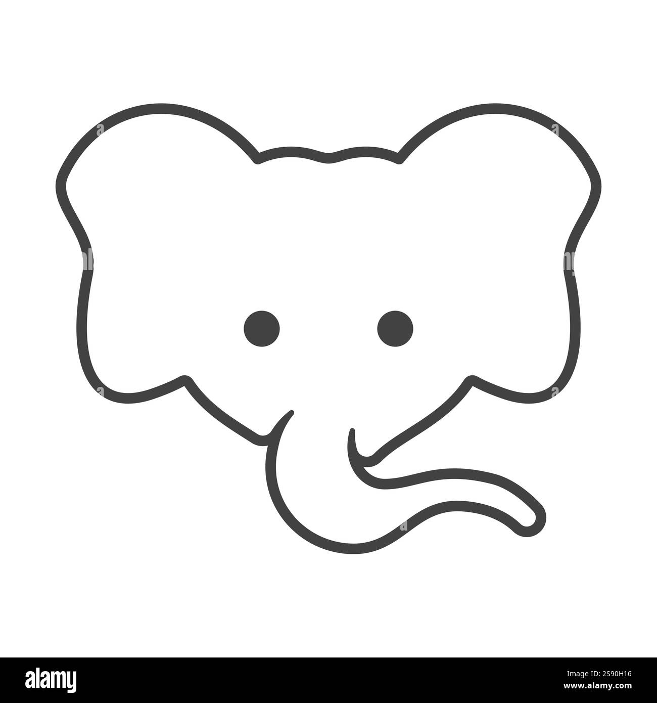 Linie Symbol Kopf Elefant Symbol Vektor flache Illustration Stock Vektor