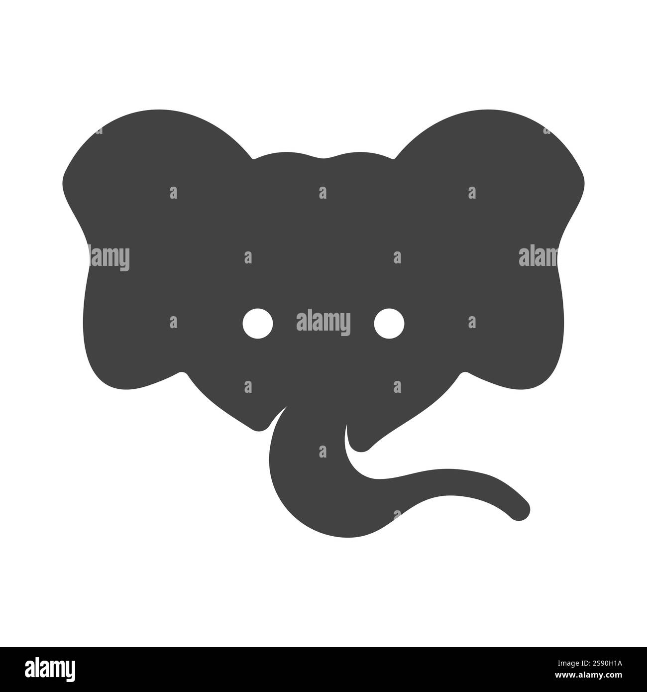 Elefantengesicht Symbol Vektor flache Illustration Stock Vektor