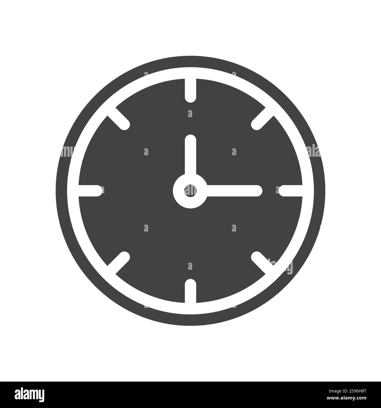 Symbol für die Uhrenanzeige flacher Vektor auf weißem Hintergrund Stock Vektor