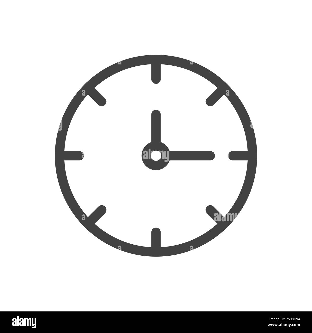 Symbol für die Uhrenanzeige flacher Vektor auf weißem Hintergrund Stock Vektor