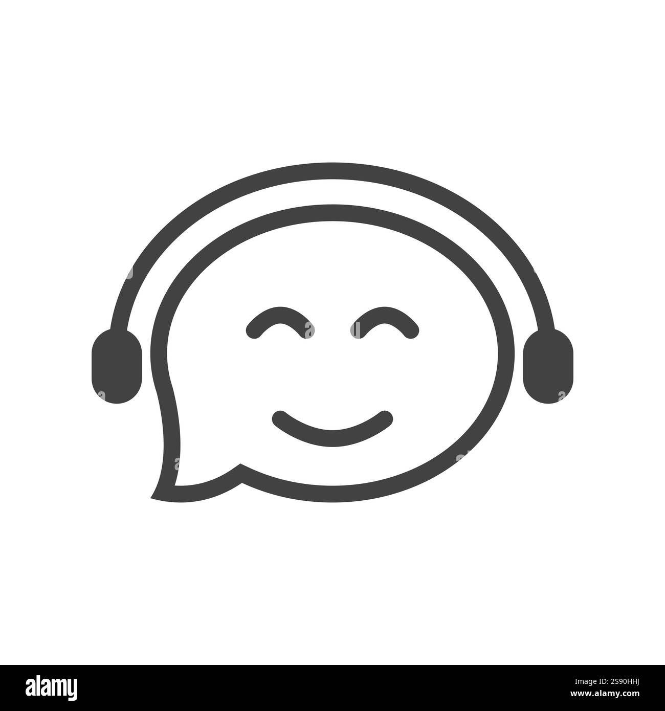 Line icn Kopfhörer Bubble Chat Kundenservice Design Vektor flach Stock Vektor