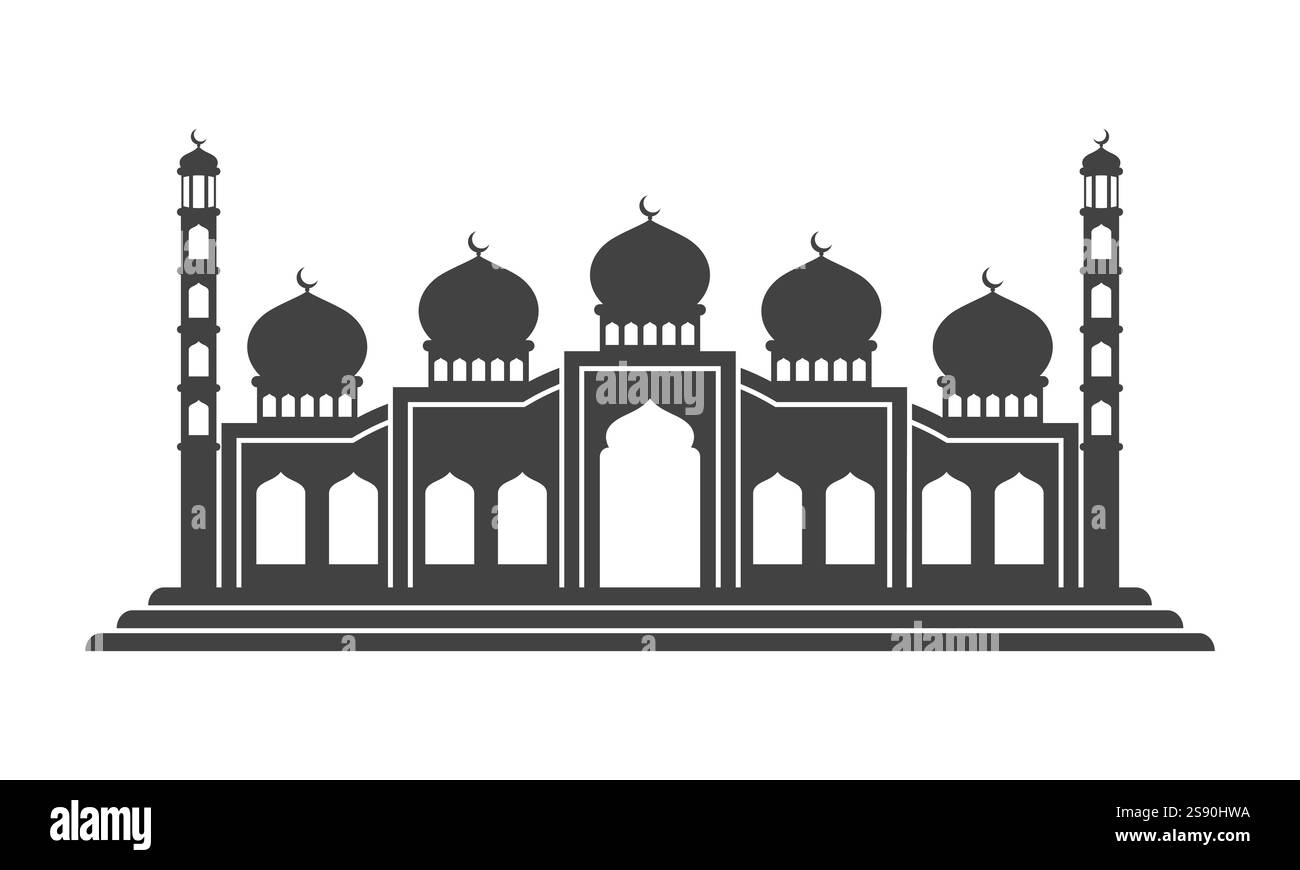 moschee-Design-Architektur islamische Vektor-Illustration auf weißem Hintergrund Stock Vektor