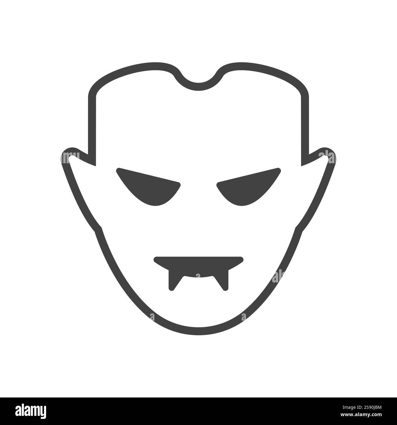 Linie Symbol Vampir Gesichtsmaske Vektor flache Illustration Stock Vektor
