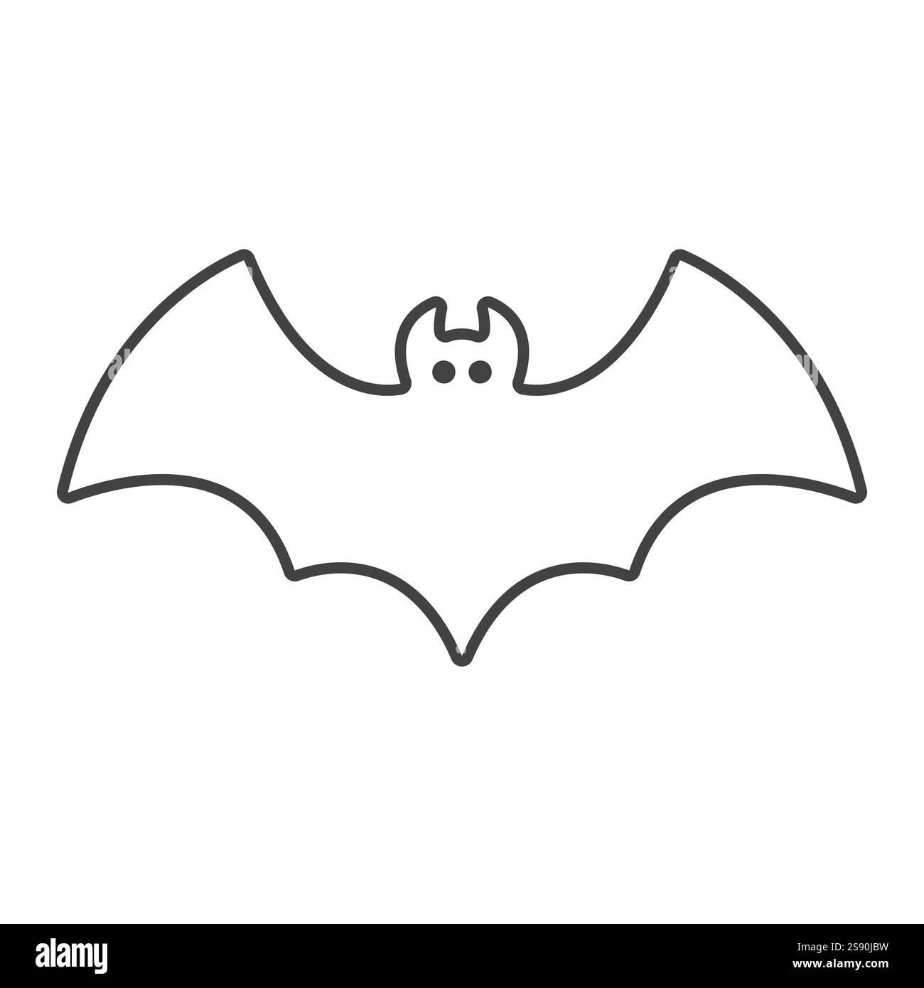 Liniensymbol bat Vektor flache Illustration weißer Hintergrund Stock Vektor