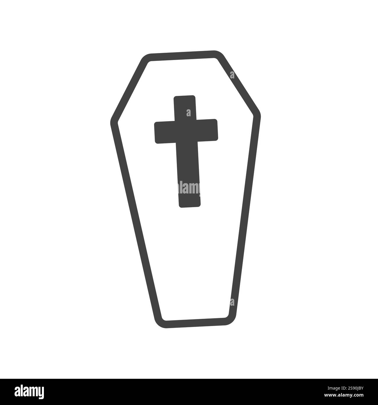 Linie Symbol Grabhof oder Grabstein Symbol flache Vektor Illustration Stock Vektor