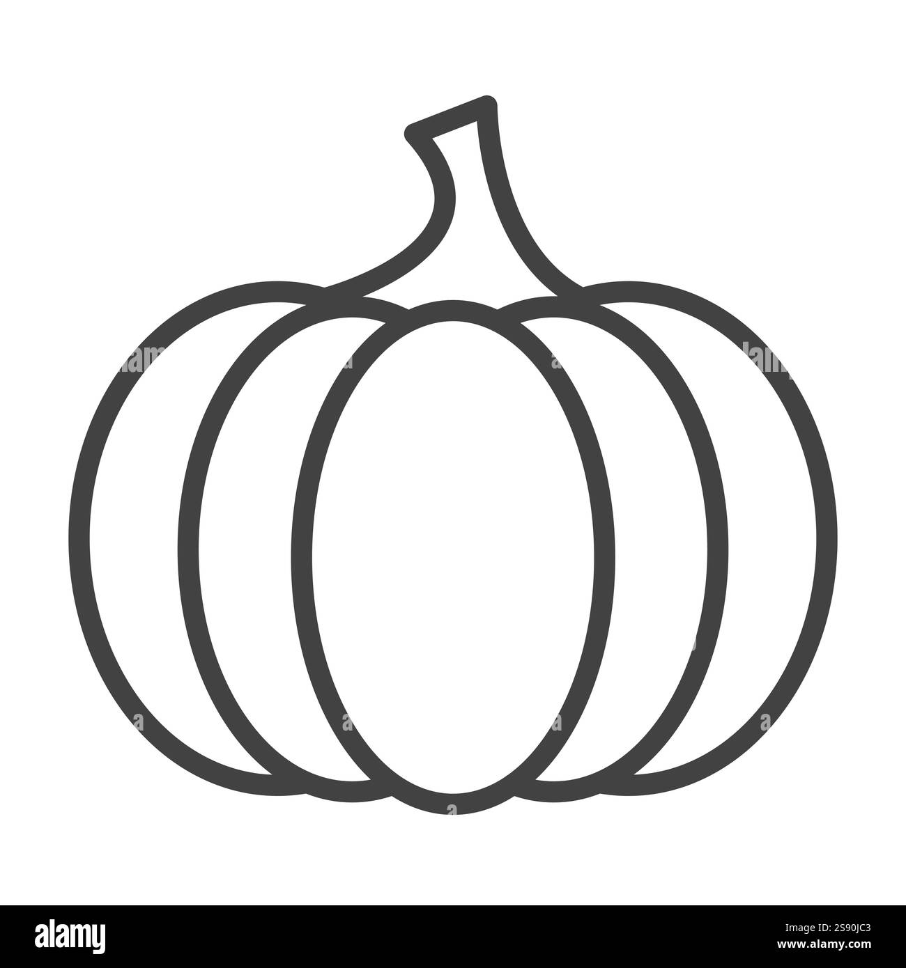Linie Icon Kürbisfrucht halloween Vektor flache Illustration Stock Vektor