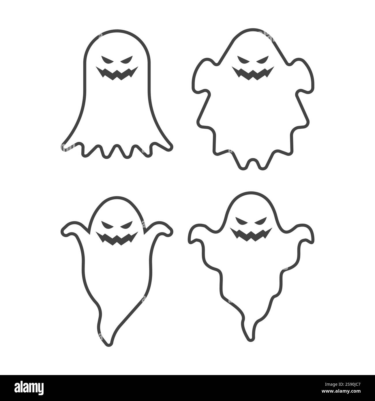 Liniensymbol Geistervektor flache Illustration weißer Hintergrund Stock Vektor