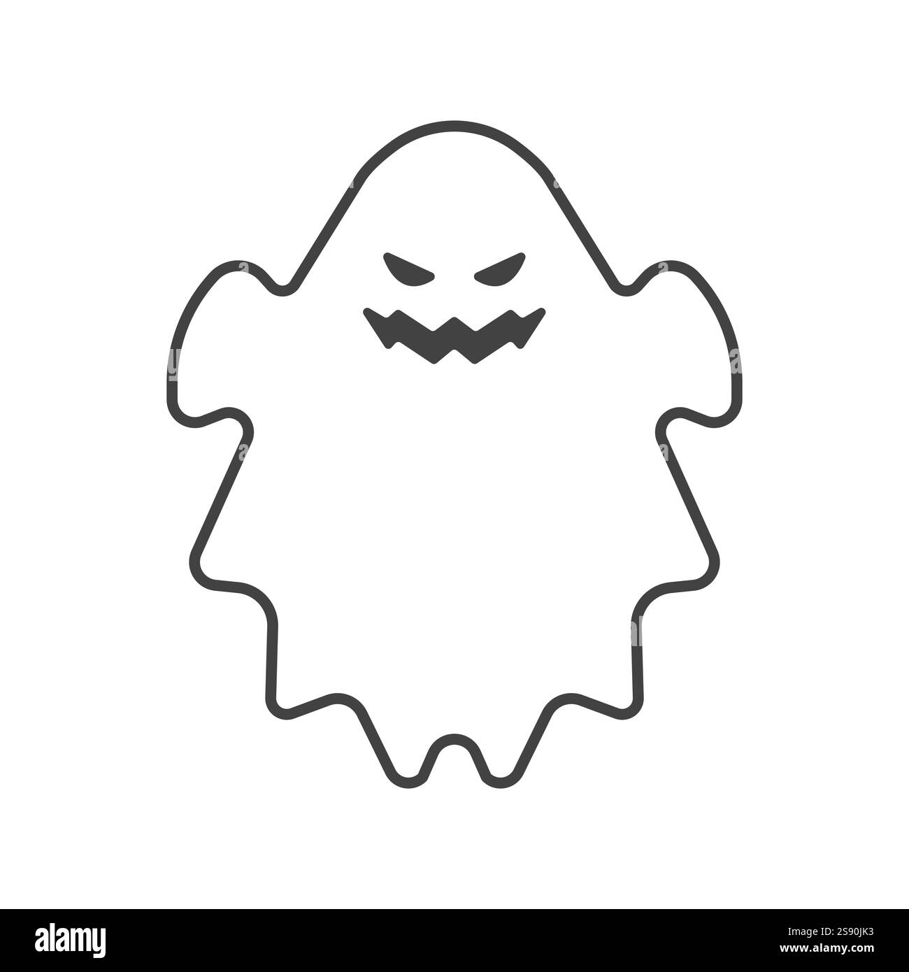 Linie Symbol Horror gruselige Symbol Vektor flache Illustration Stock Vektor