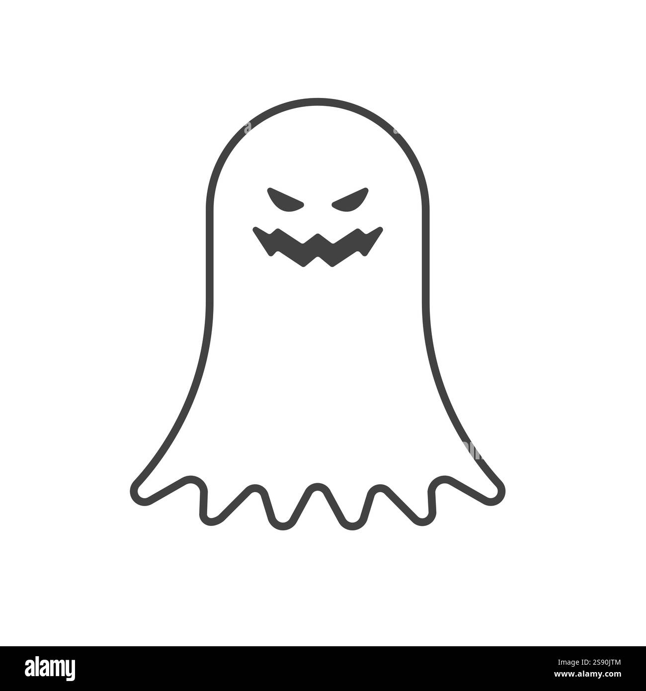 Line Icon Kostüm Geist halloween isoliert auf weißem Hintergrund Stock Vektor